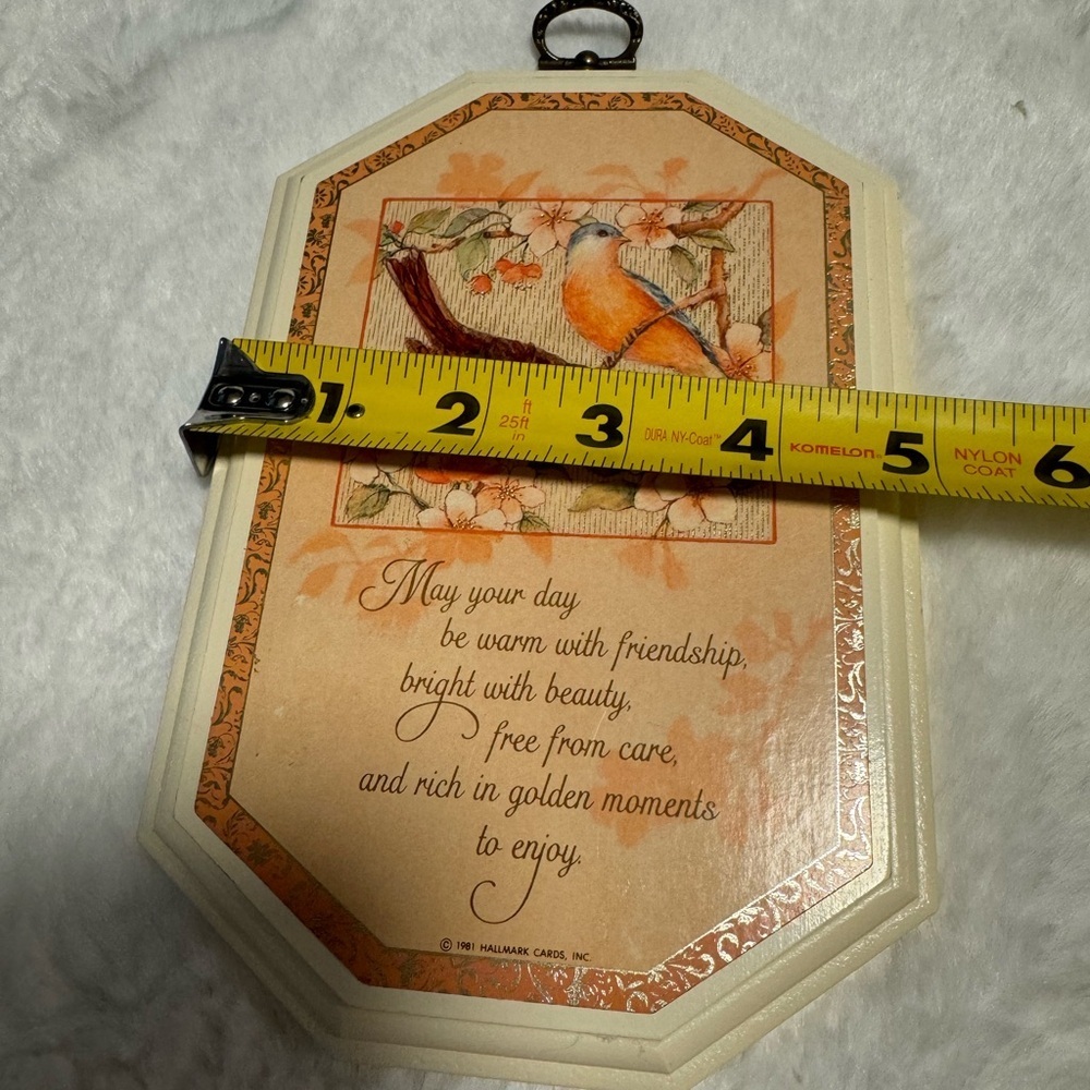 Vintage Hallmark 1981 Birds Plaque Wall Hanging Saying Friendship - Picture 9 of 10